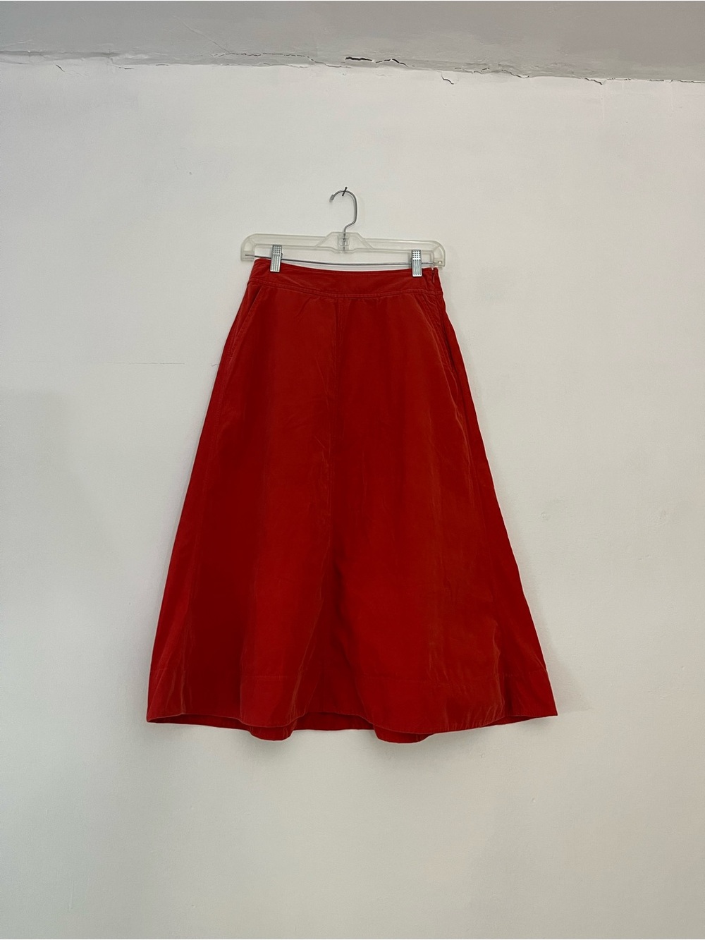 Red Corduroy Midi Skirt